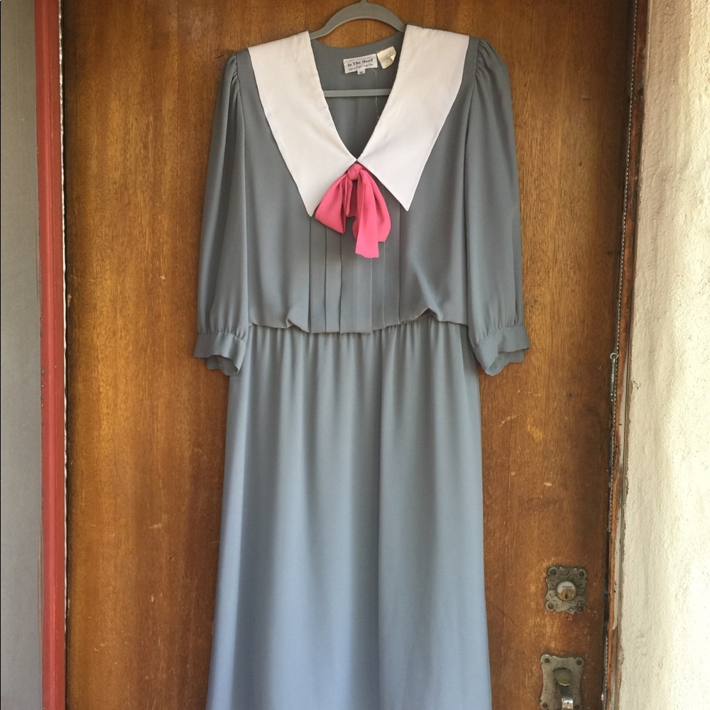 Vintage 80s gray dress
